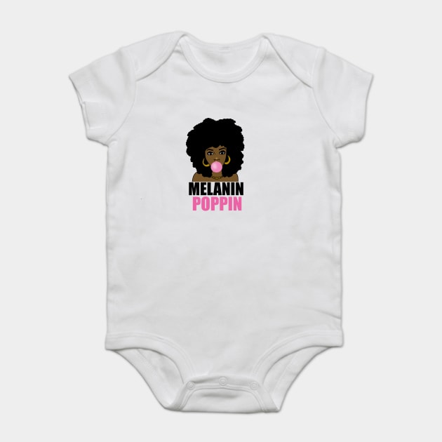 Melanin Poppin Afro Black Girl Magic Baby Bodysuit by logiamerch